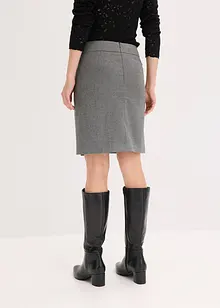 Kjol med omlotteffekt och fiskbensmönster, bonprix