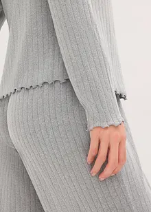 Trikåbyxa och cardigan i mjuk pointellejersey, bonprix