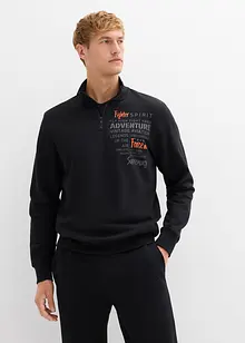 Sweatshirt med krage och dragkedja i ekologisk bomull, bonprix