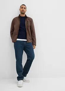 Finstickad tröja med flätmönster, Slim Fit, bonprix