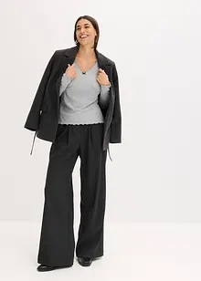 Ribbstickad topp, bonprix