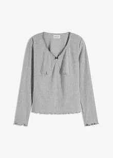 Ribbstickad topp, bonprix
