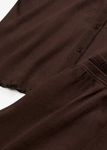 Ribbstickad pyjamas med knappslå, bonprix