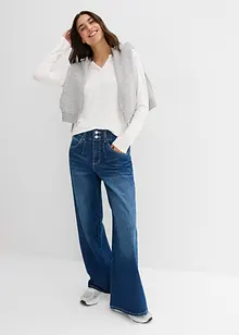 Långärmad topp i mjuk viskosmix, bonprix