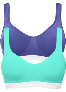 BH utan bygel med ekologisk bomull (2-pack), bonprix