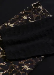 Pyjamas med ribbstickad topp och vid byxa, bonprix