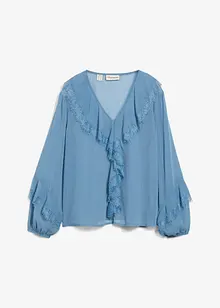 Chiffongblus med volanger, bonprix