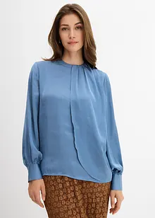 Blus i följsam satin, bonprix