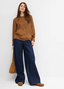 Blus i följsam satin, bonprix