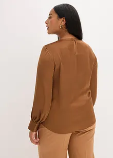 Blus i följsam satin, bonprix