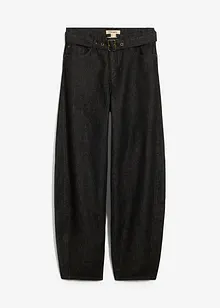 Barrel Jeans Mid Waist med skärp, bonprix