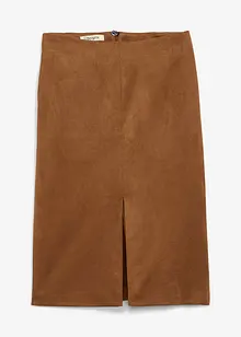 Pennsmal kjol av mockaimitation, bonprix