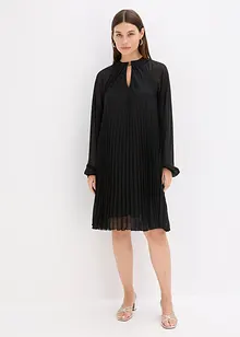 Miniklänning av tunn chiffong med plisséringar, bonprix