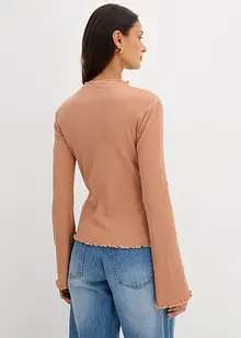 Ribbad topp i ren bomull, bonprix