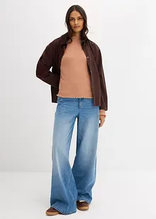 Ribbad topp i ren bomull, bonprix