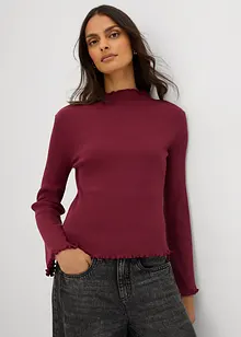 Ribbad topp i ren bomull, bonprix