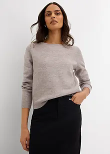 Stickad tröja med båtringning, bonprix