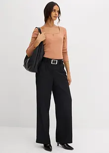 Ribbstickad topp i ekologisk bomull, bonprix