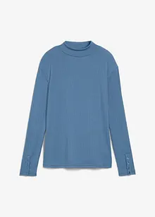 Ribbstickad topp med långa ärmar, bonprix