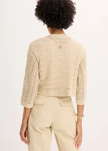 Bolero med virkad look och halvlånga ärmar, bonprix