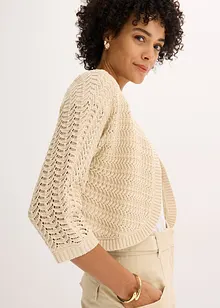 Bolero med virkad look och halvlånga ärmar, bonprix