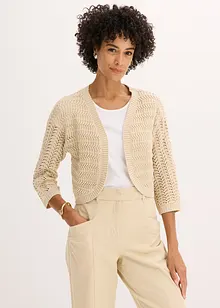 Bolero med virkad look och halvlånga ärmar, bonprix