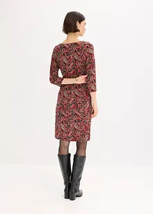 Paisleymönstrad trikåklänning, bonprix