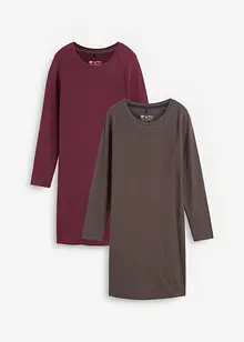 Jerseyklänning av bomull med stretch (2-pack), bonprix