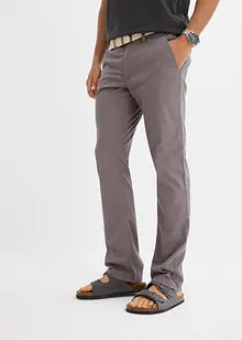 Stretchiga chinos med bekvämt snitt och skärp, normal passform, raka ben, bonprix