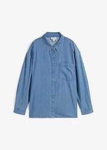 Jeansskjorta i oversizemodell, ekologisk bomull, bonprix