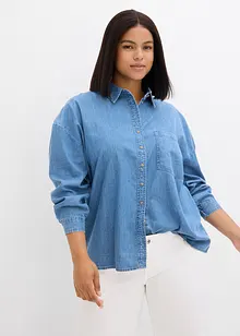 Jeansskjorta i oversizemodell, ekologisk bomull, bonprix