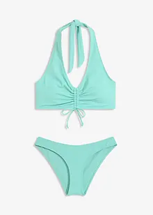 Bikini med halterneck och rynkning (2 delar), bonprix