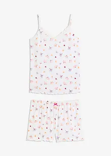 Pyjamas med shorts, ribbat material, bonprix