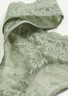 Stringtrosa med V-formad kant och blommönstrad spets, bonprix