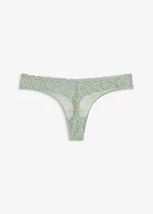 Stringtrosa med V-formad kant och blommönstrad spets, bonprix
