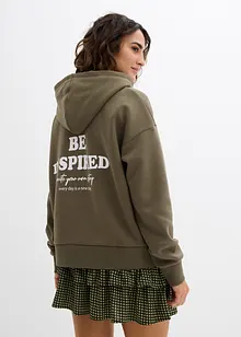 Oversize-sweatshirt med huva i mjuk bomullsblandning, bonprix