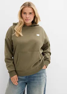 Oversize-sweatshirt med huva i mjuk bomullsblandning, bonprix