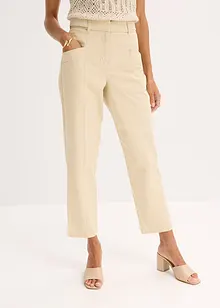 Satinbyxa med Tapered Fit, bonprix