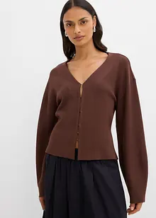 Stickad kofta i viskosmaterial, bonprix