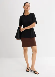 Stickad kjol av viskosmix, bonprix