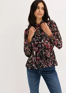 Knytblus av chiffong, bonprix
