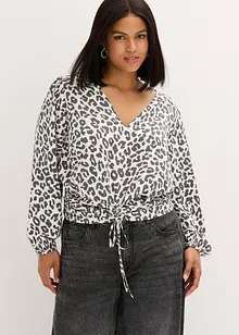 Kort blus med rynkningar, bonprix