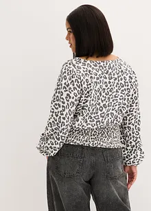 Kort blus med rynkningar, bonprix