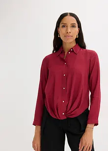 Blus med omlottdetalj av material med struktur, bonprix