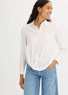 Blus med omlottdetalj av material med struktur, bonprix