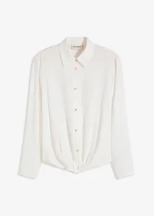 Blus med omlottdetalj av material med struktur, bonprix