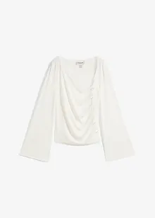 Långärmad topp i ribbat material, bonprix