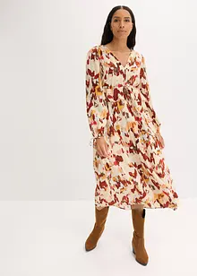 Mönstrad midiklänning med Lurex, bonprix