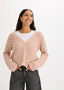 Hålmönstrad cardigan, bonprix