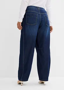 Jeans i Barrel-modell, Mid Waist, Super Soft, bonprix
